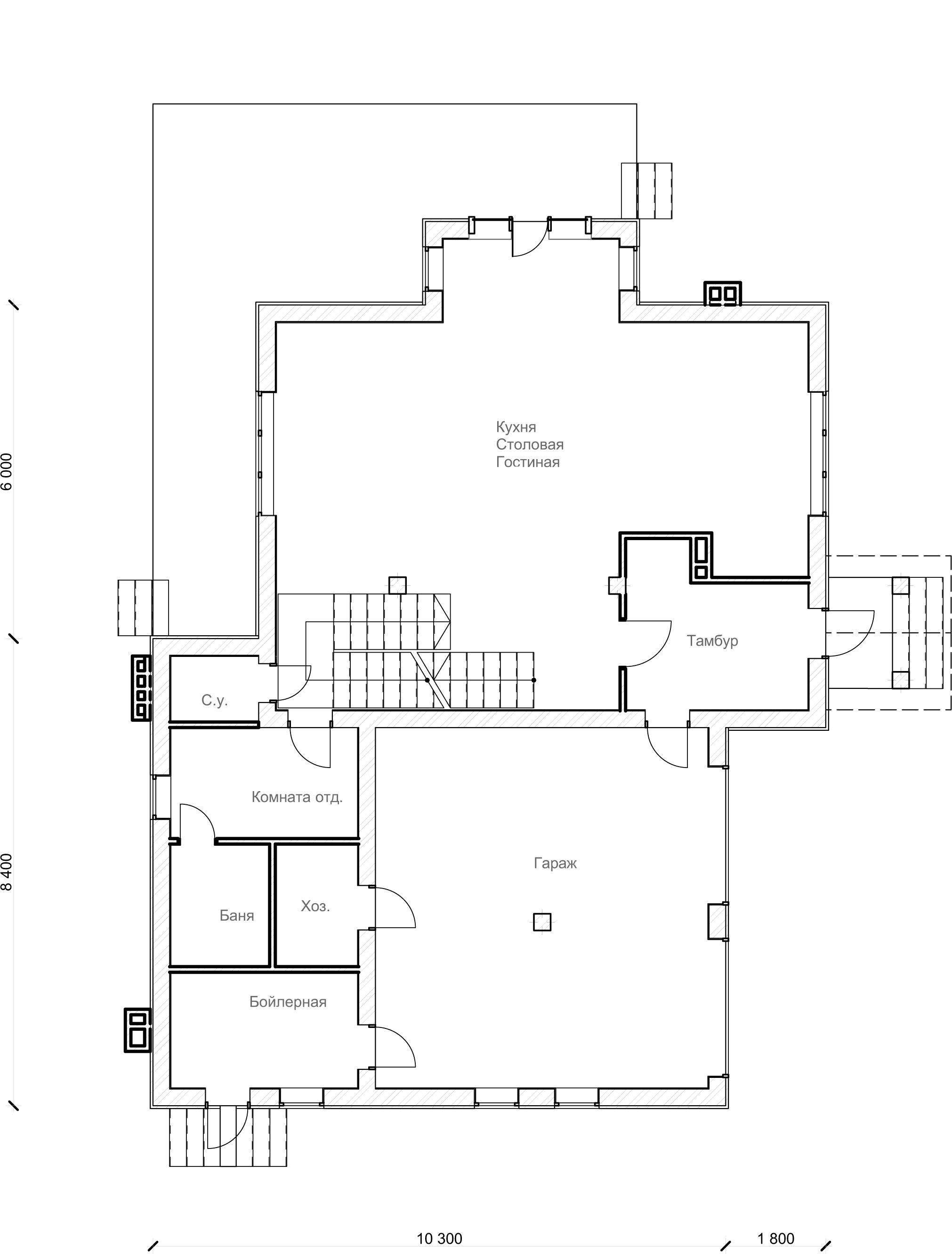 Планировка проекта дома №h-1025 H-1025_p1.webp