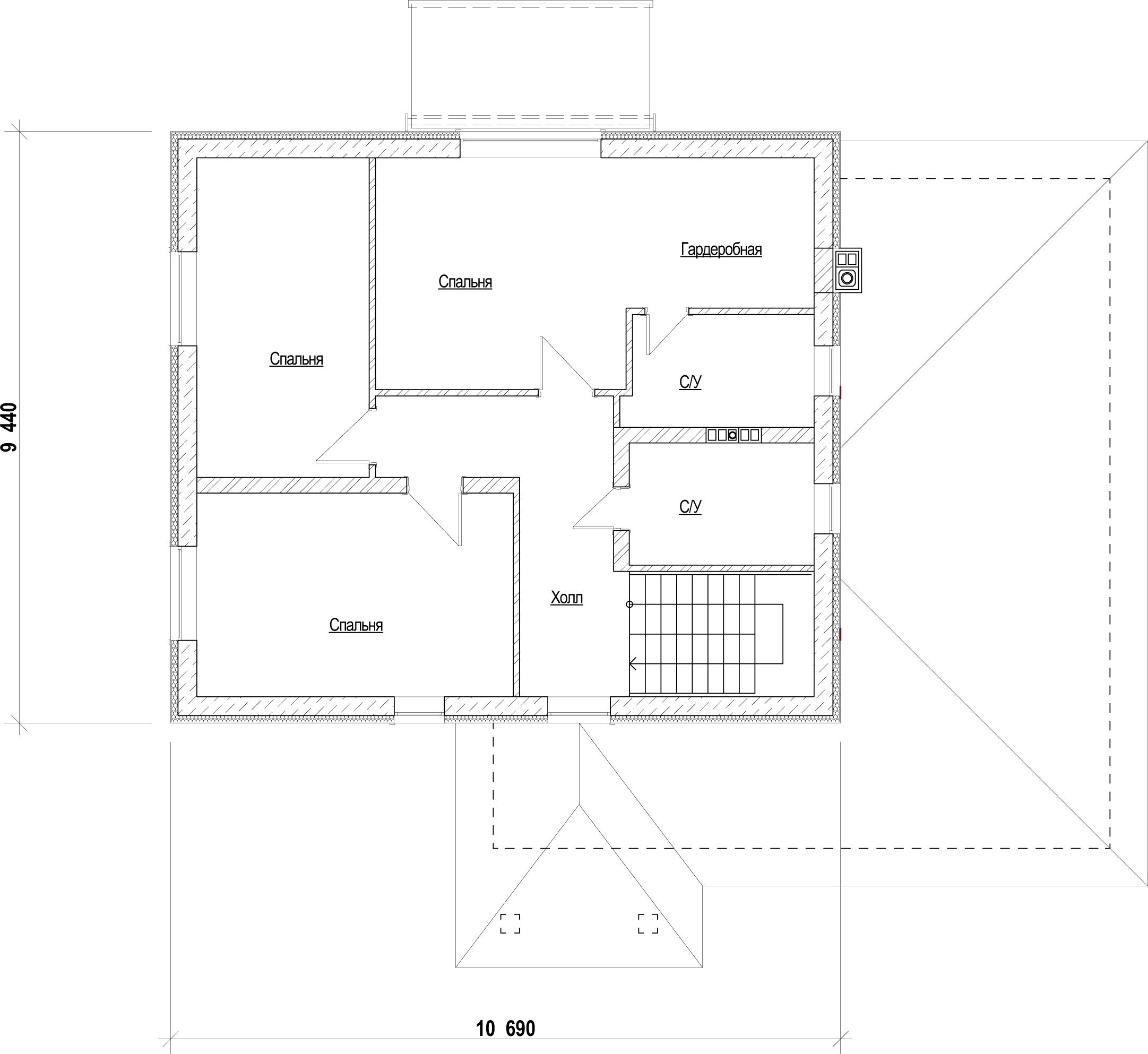 Планировка проекта дома №h-1026 H-1026_p2.webp