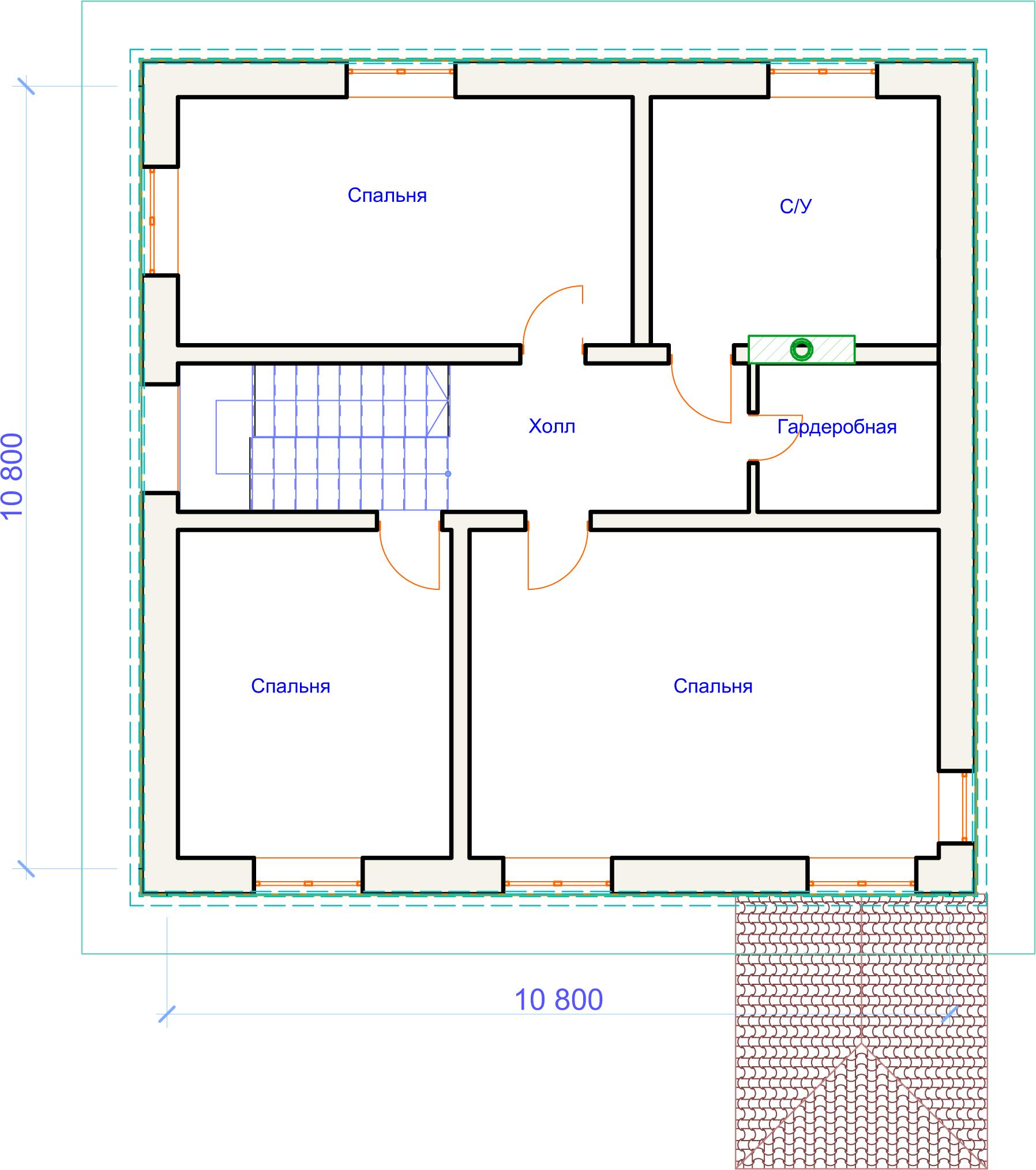 Планировка проекта дома №h-1053 H-1053_p2.webp