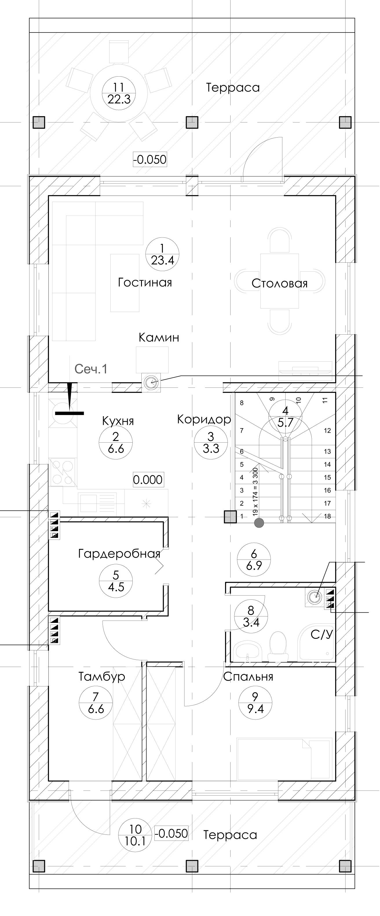 Планировка проекта дома №h-1137 H-1137_p1.webp