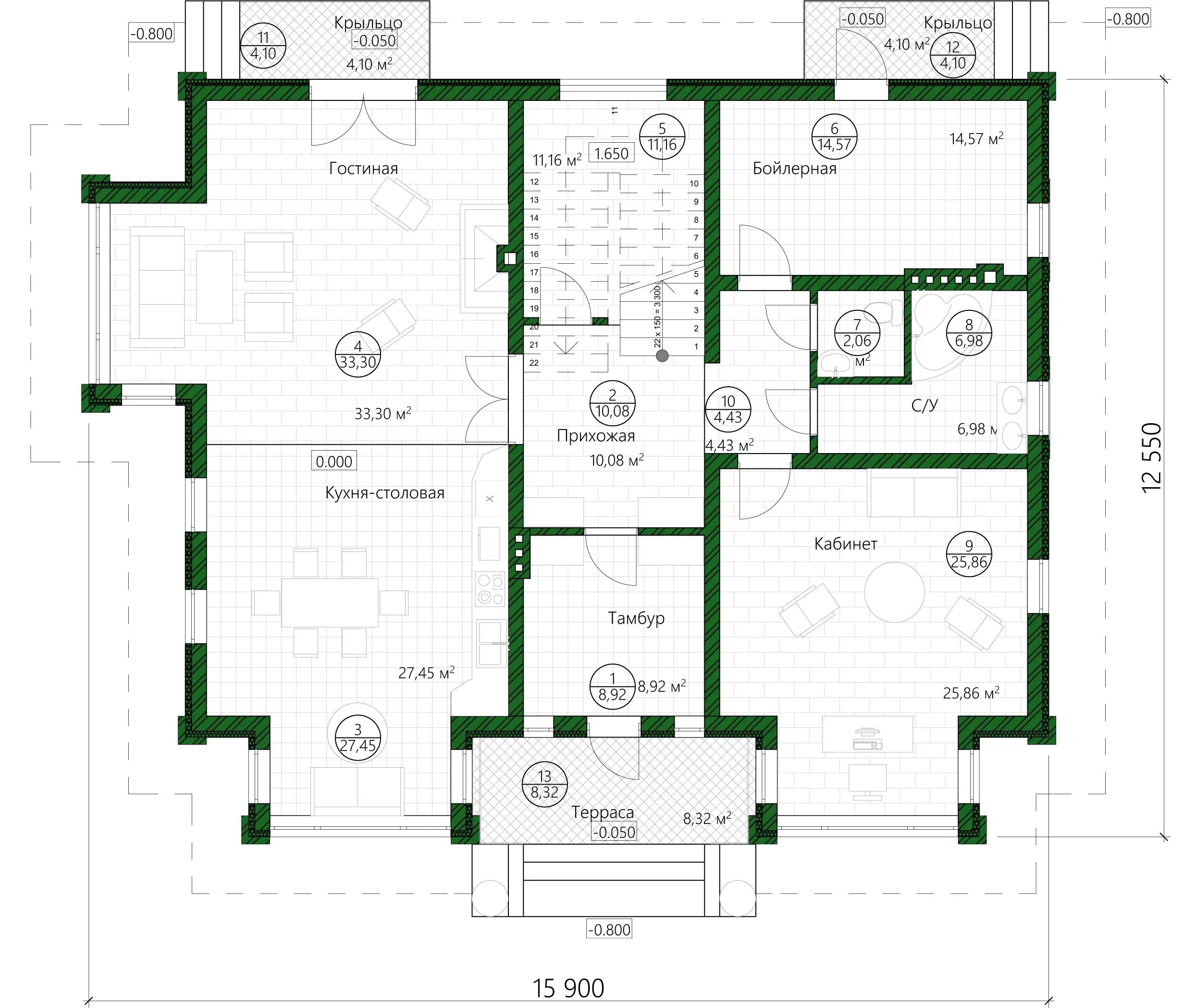 Планировка проекта дома №h-1138 H-1138_p1.webp