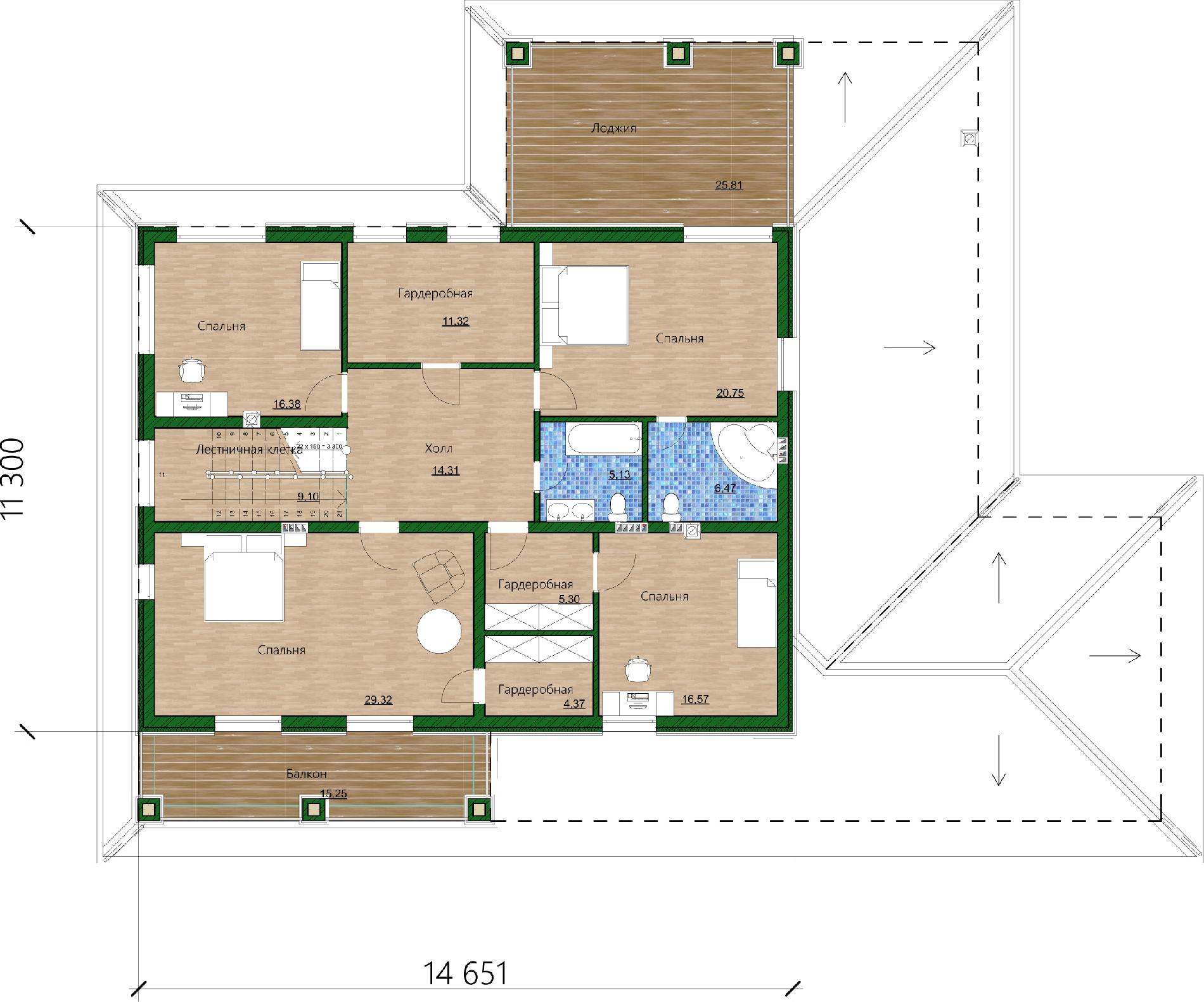 Планировка проекта дома №h-1269 H-1269_p2.jpg