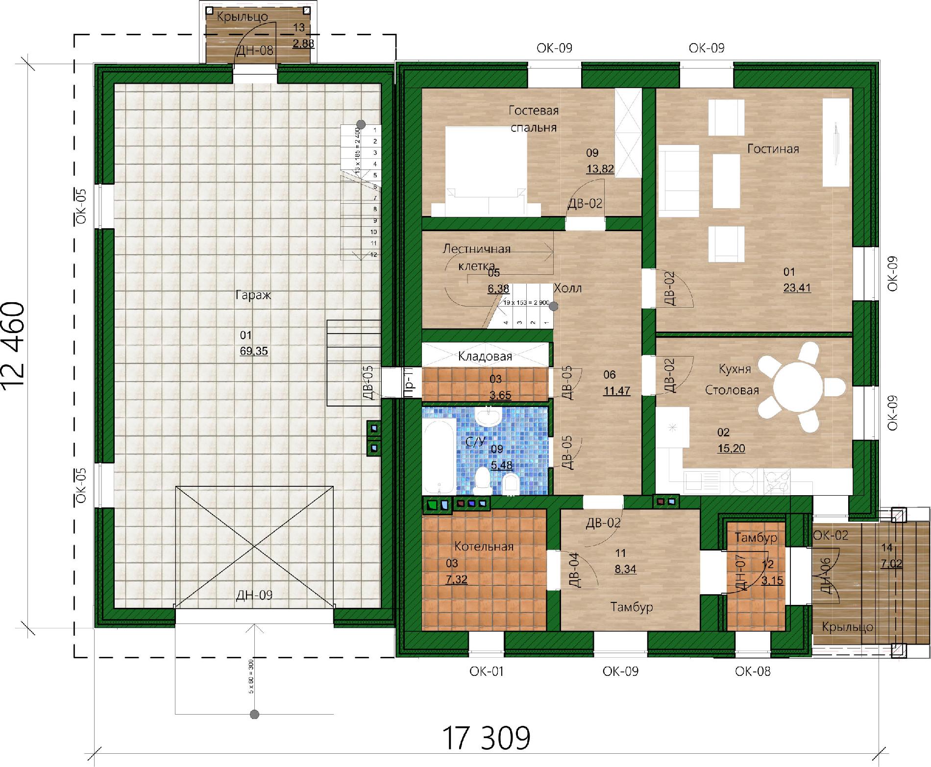 Планировка проекта дома №h-1270 H-1270_p1.jpg