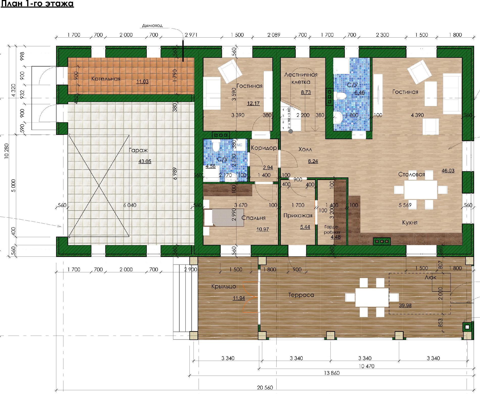 Планировка проекта дома №h-1271 H-1271_p1.jpg