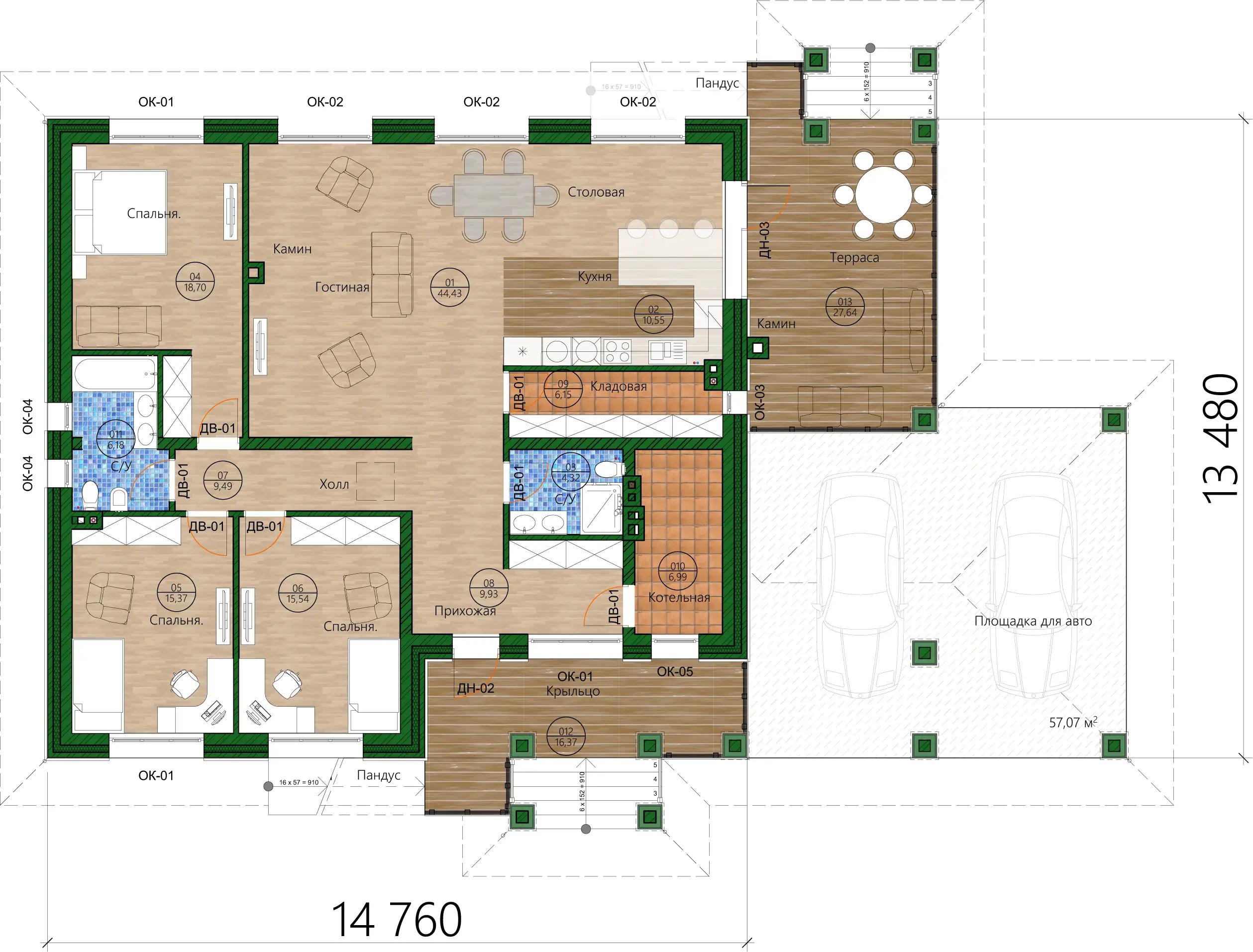 Планировка проекта дома №h-1501 H-1501_p1.webp