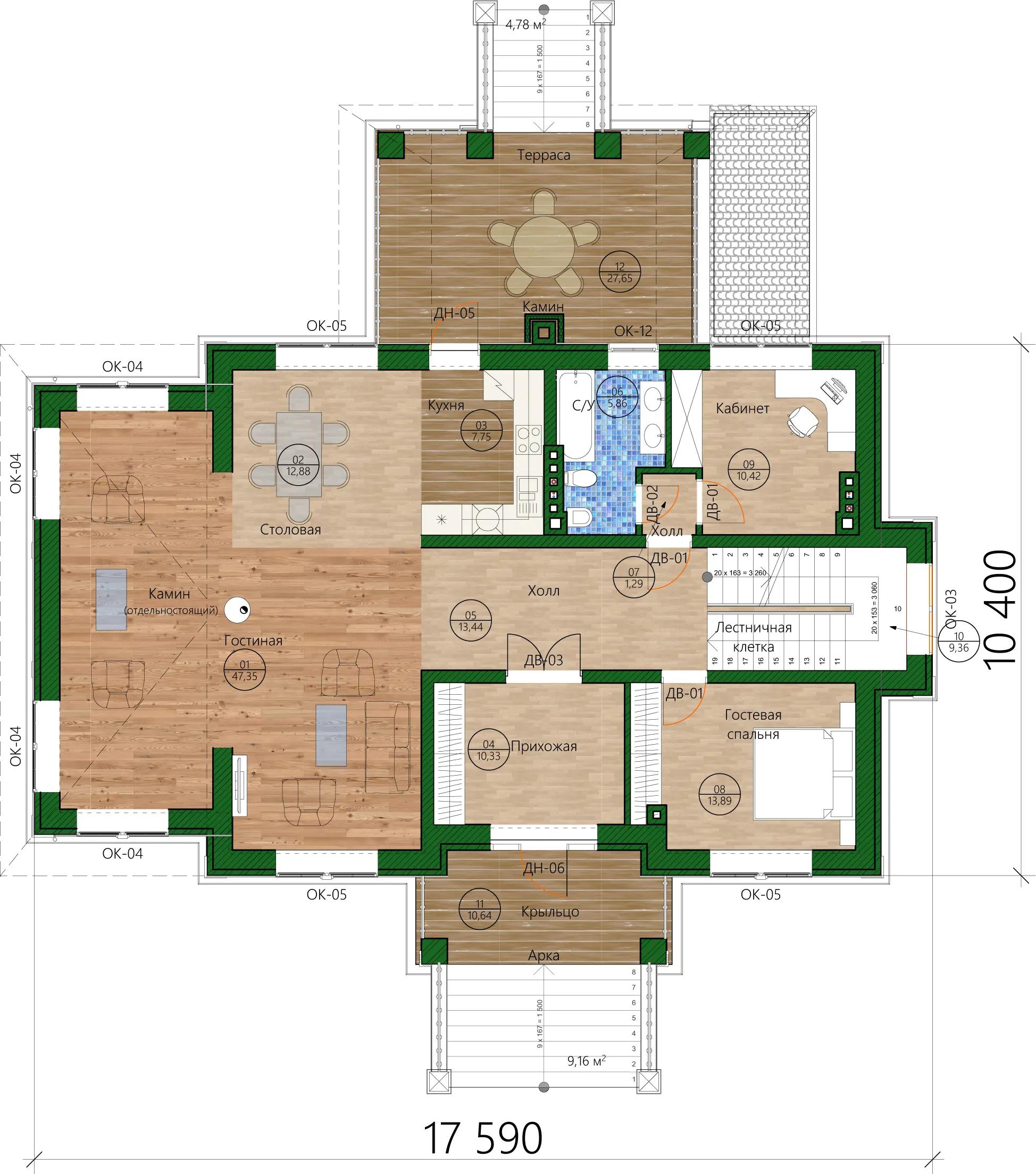Планировка проекта дома №h-1507 H-1507_p1.webp