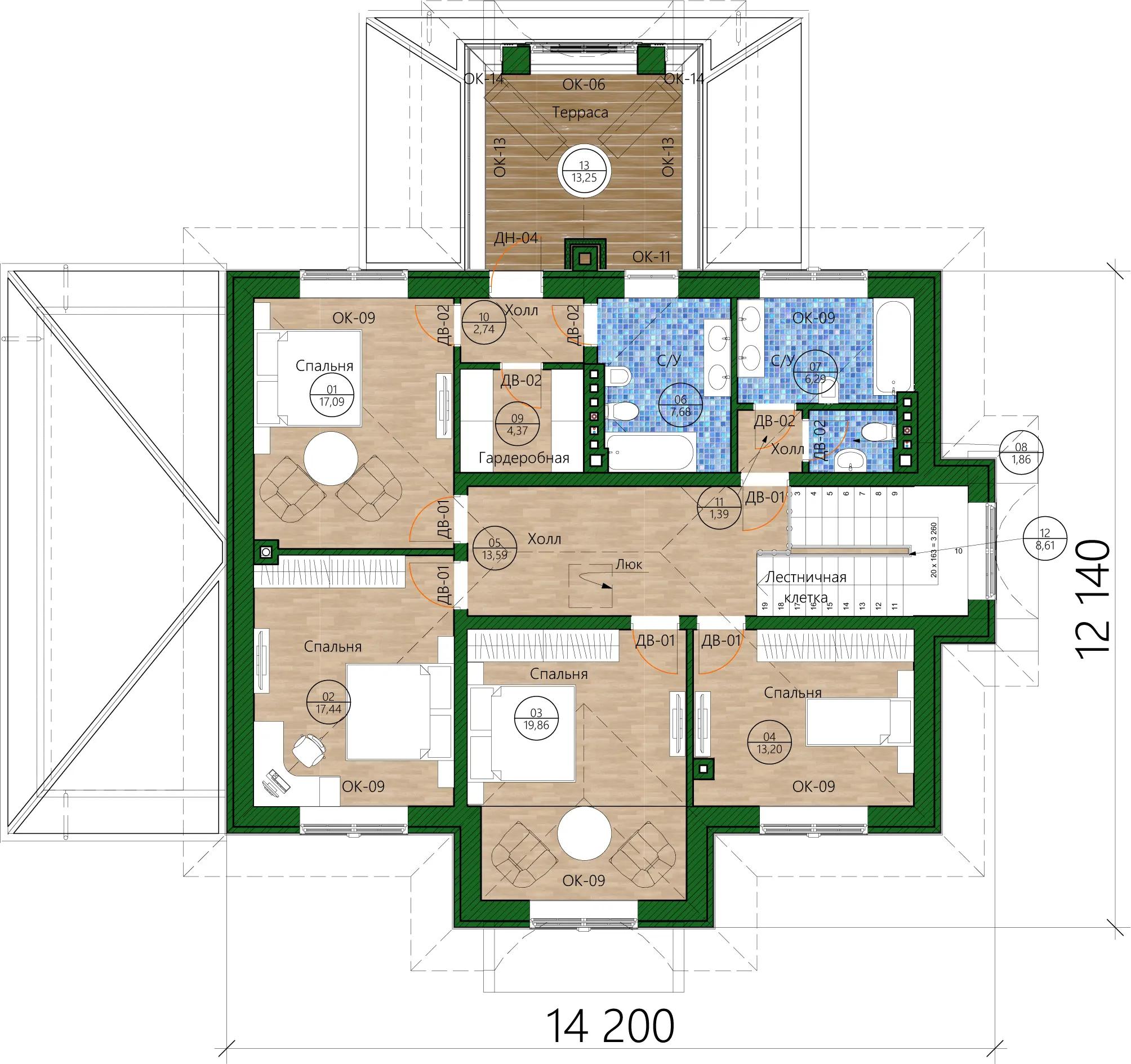 Планировка проекта дома №h-1507 H-1507_p2.webp