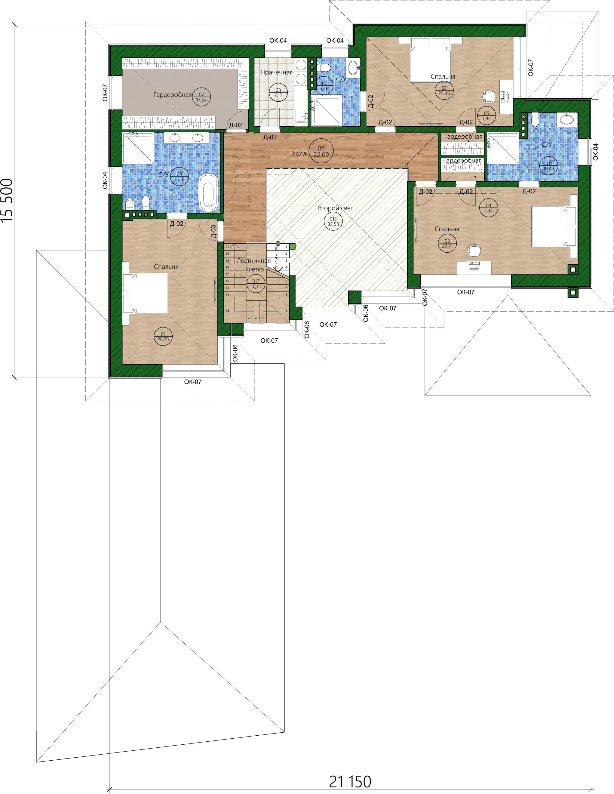 Планировка проекта дома №h-1508 H-1508_p2.webp