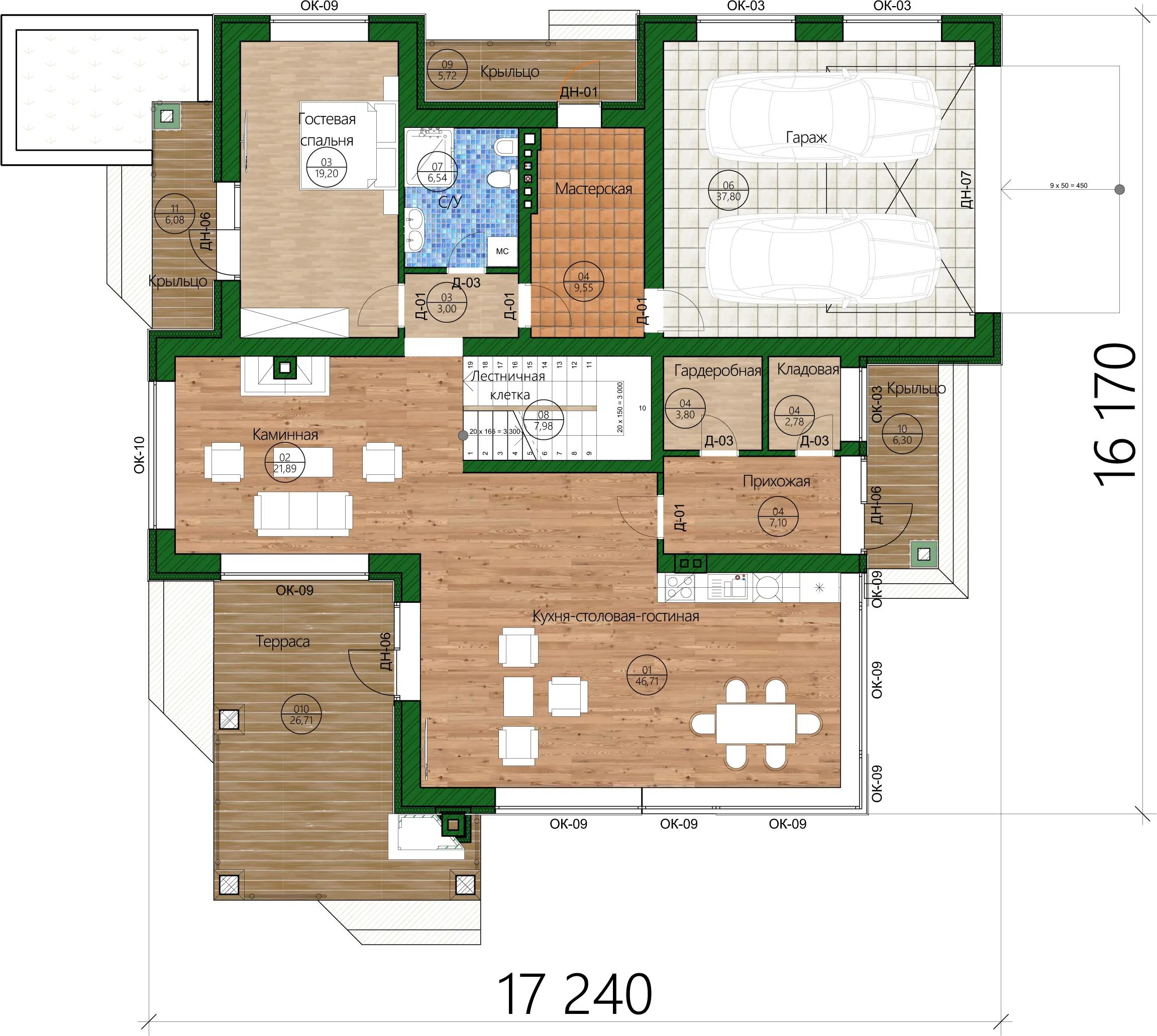 Планировка проекта дома №h-1516 H-1516_p1.webp