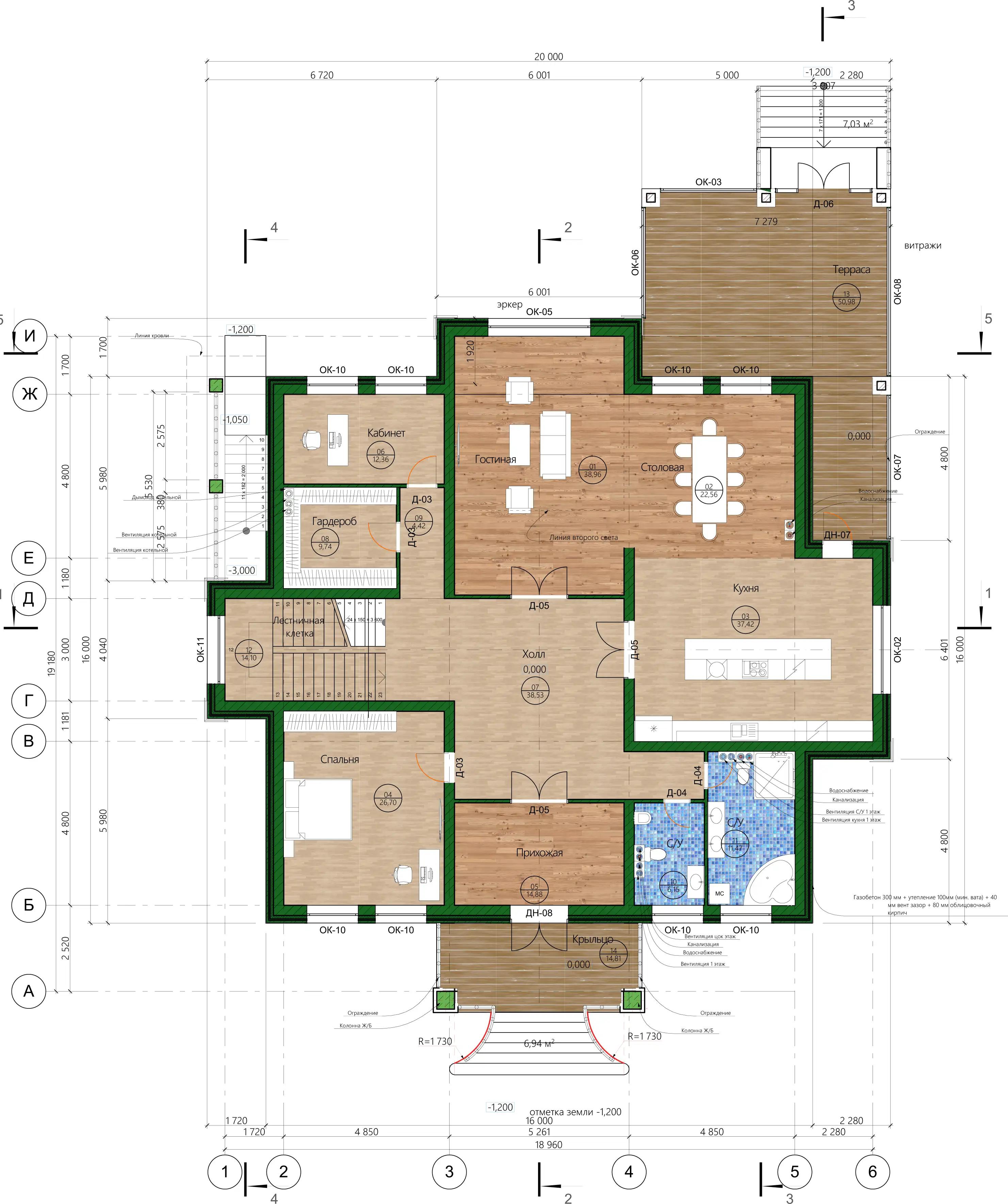 Планировка проекта дома №h-1518 H-1518_p1.webp