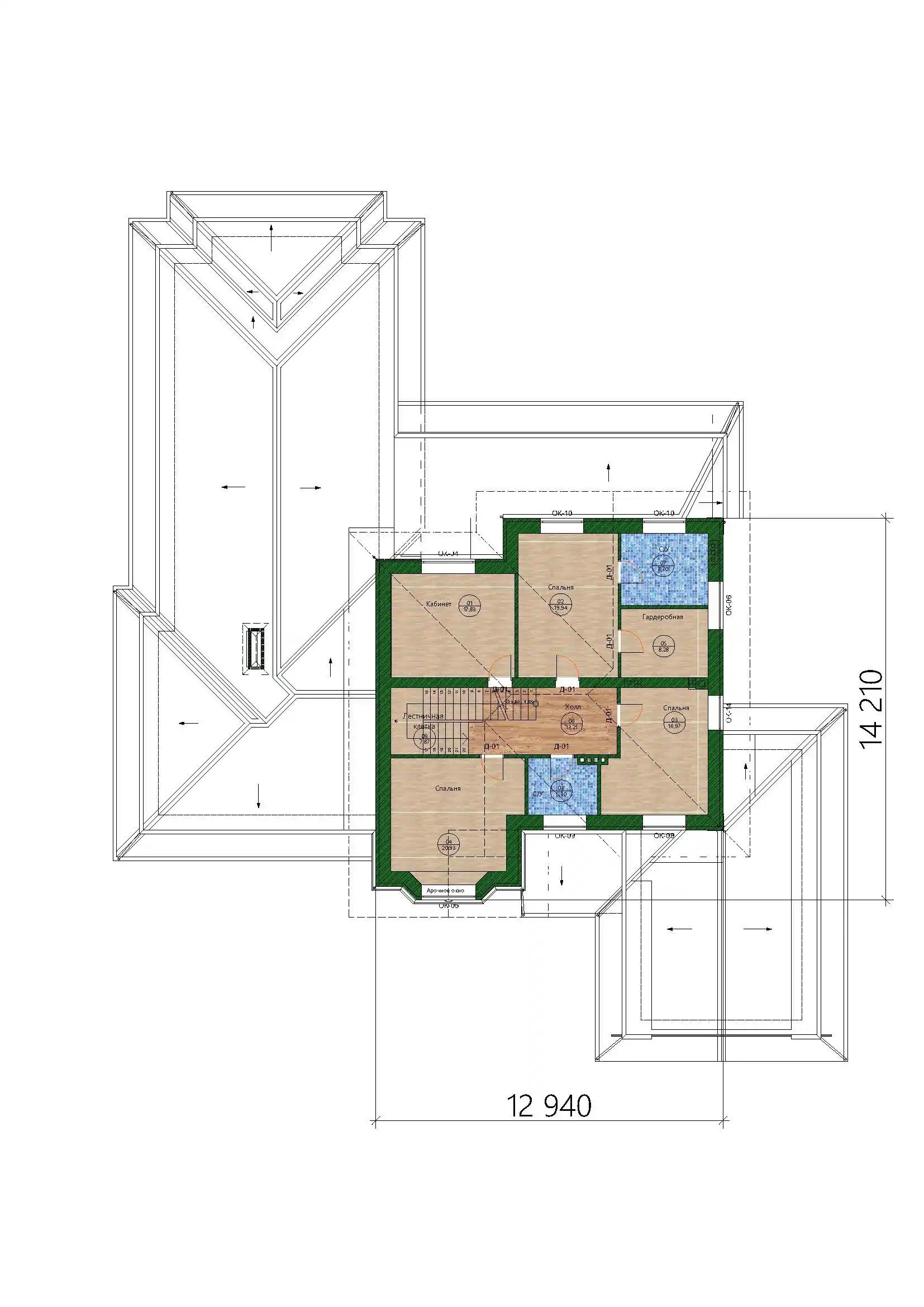 Планировка проекта дома №h-1610 proect-1610_p2.webp