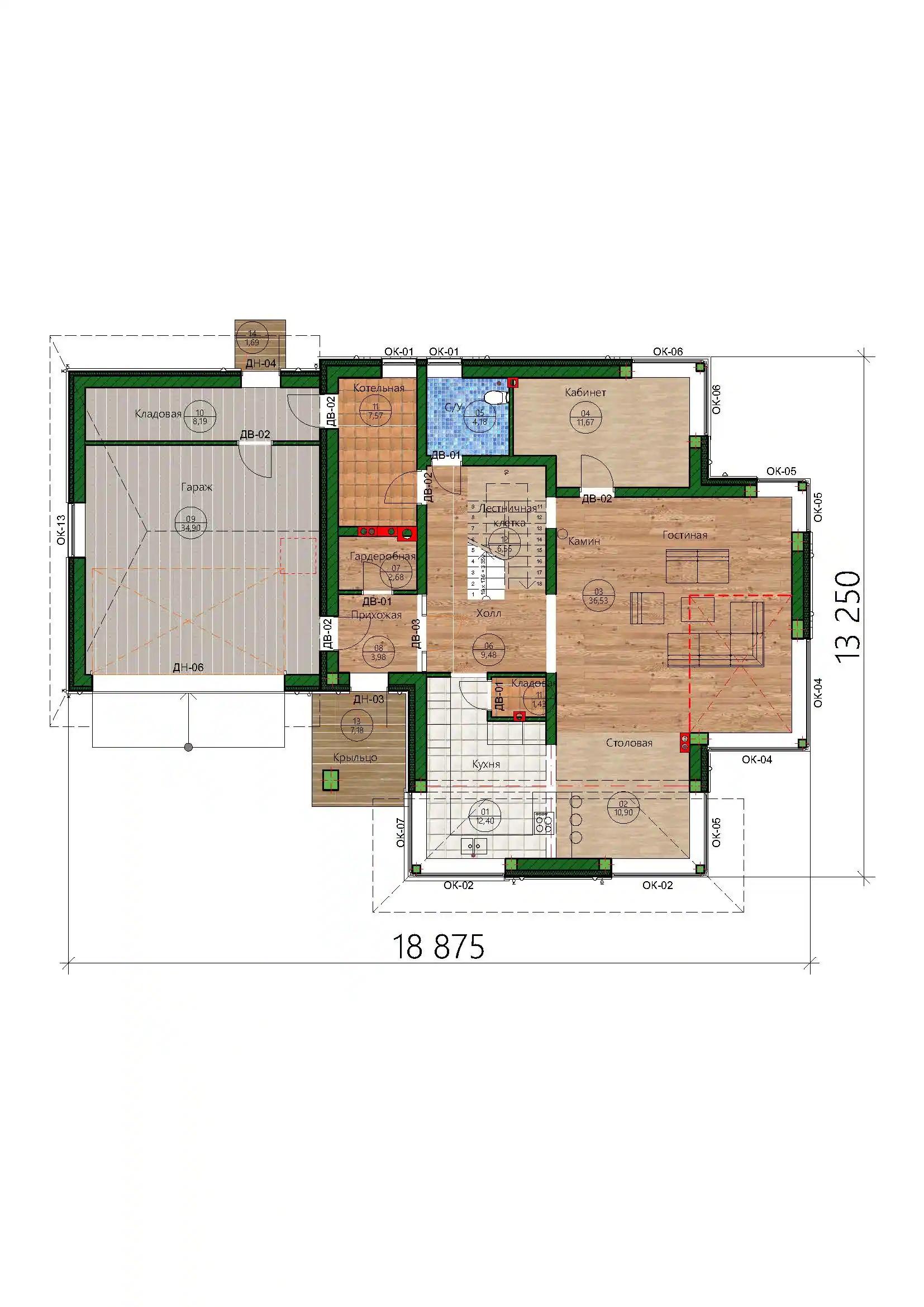Планировка проекта дома №h-1624 proect-1624_p1_result.webp