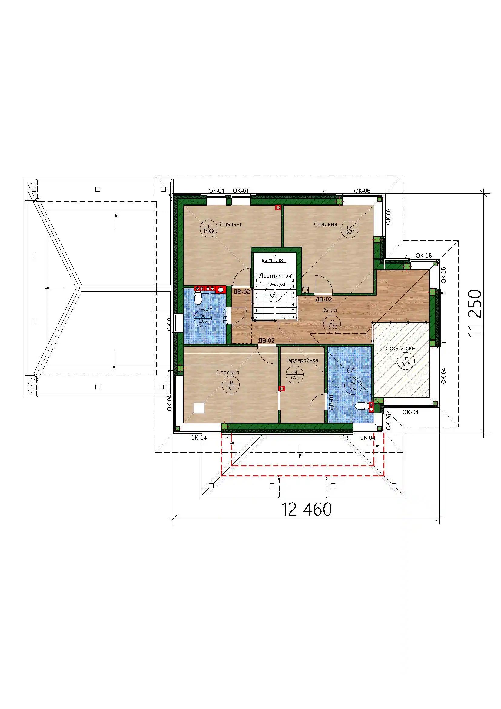 Планировка проекта дома №h-1624 proect-1624_p2_result.webp