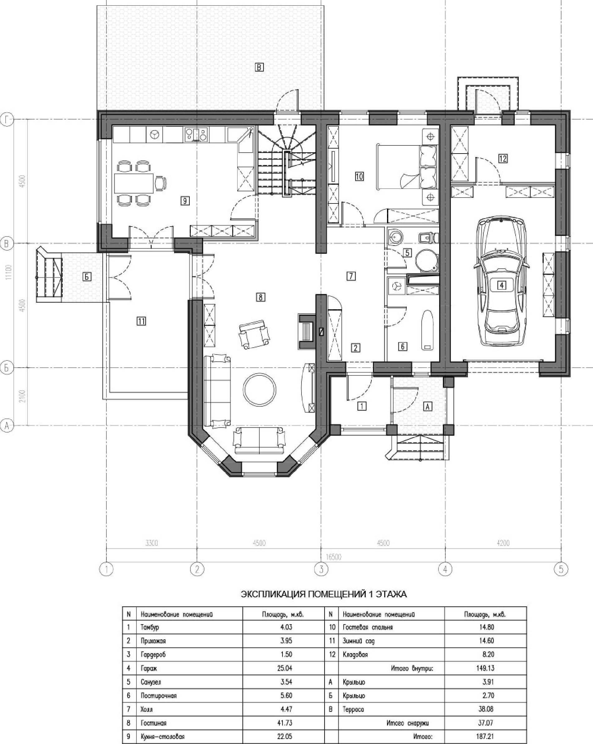Планировка проекта дома №kr-241 KR-241_p1.jpg