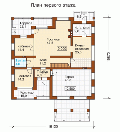 Планировка проекта дома №l-379-1k l-379-1k-p1.gif