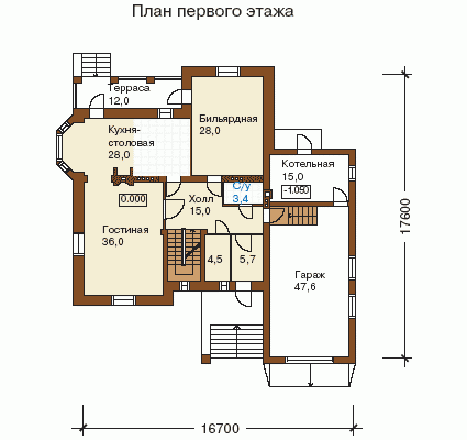 Планировка проекта дома №l-453-1k l-453-1k-p1.gif