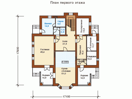 Планировка проекта дома №m-438-1k m-438-1k-p1.gif