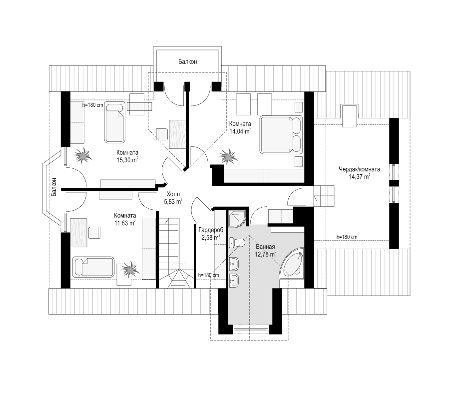 Планировка проекта дома №mp-011 proect_mp-011-pl3.jpg