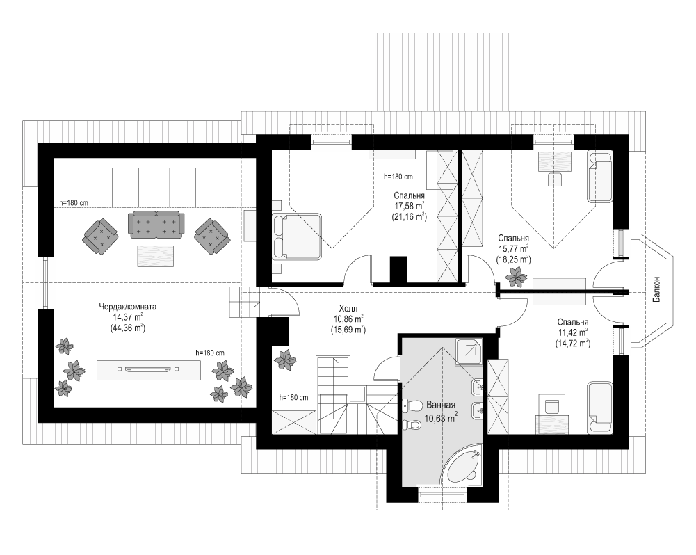 Планировка проекта дома №mp-014 proect_mp-014-pl3.jpg