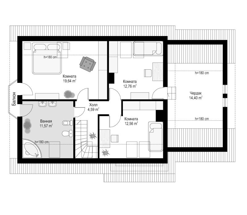 Планировка проекта дома №mp-016 proect_mp-016-pl3.jpg