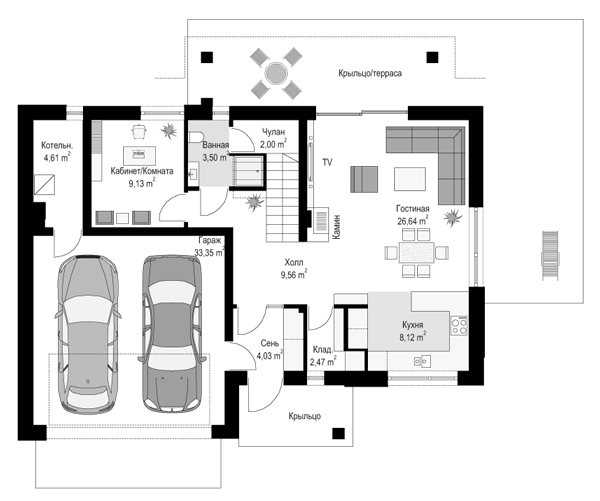 Планировка проекта дома №mp-043 proect_mp-043-pl0.png