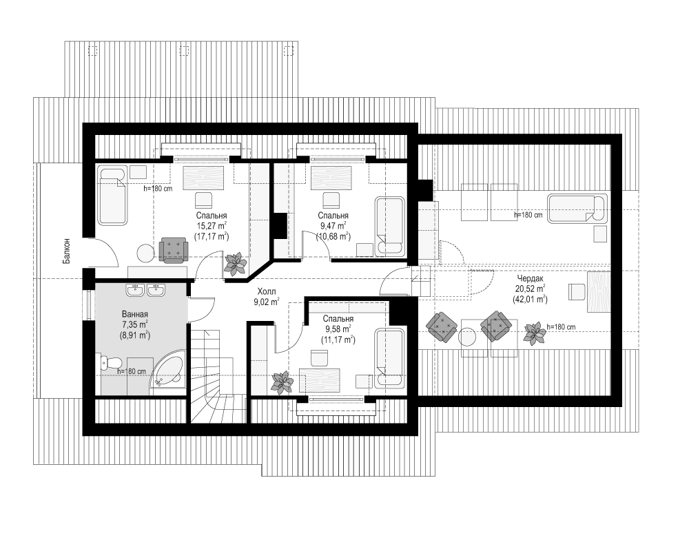 Планировка проекта дома №mp-053 proect_mp-053-pl3.jpg