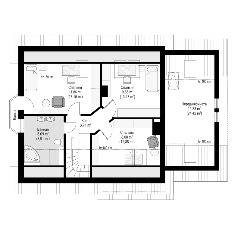 Планировка проекта дома №mp-055 proect_mp-055-pl3.jpg