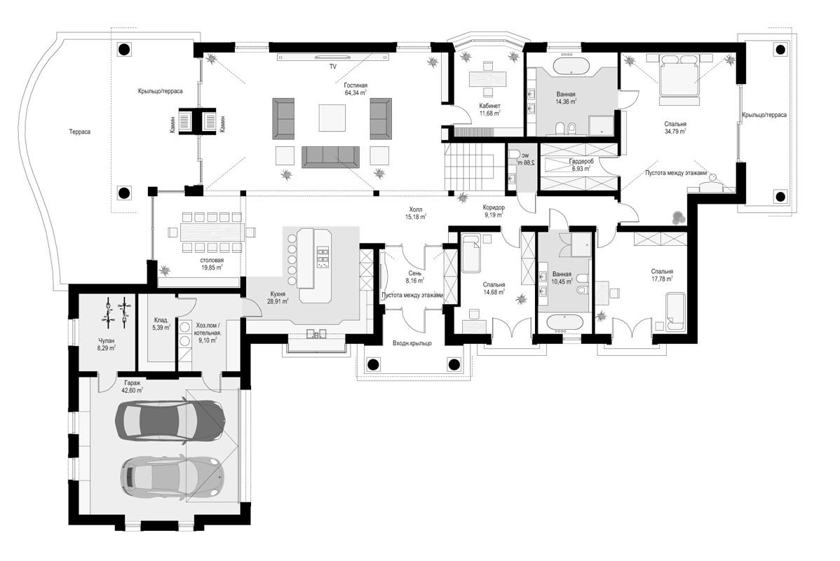 Планировка проекта дома №mp-286 proect_mp-286-pl1.jpg