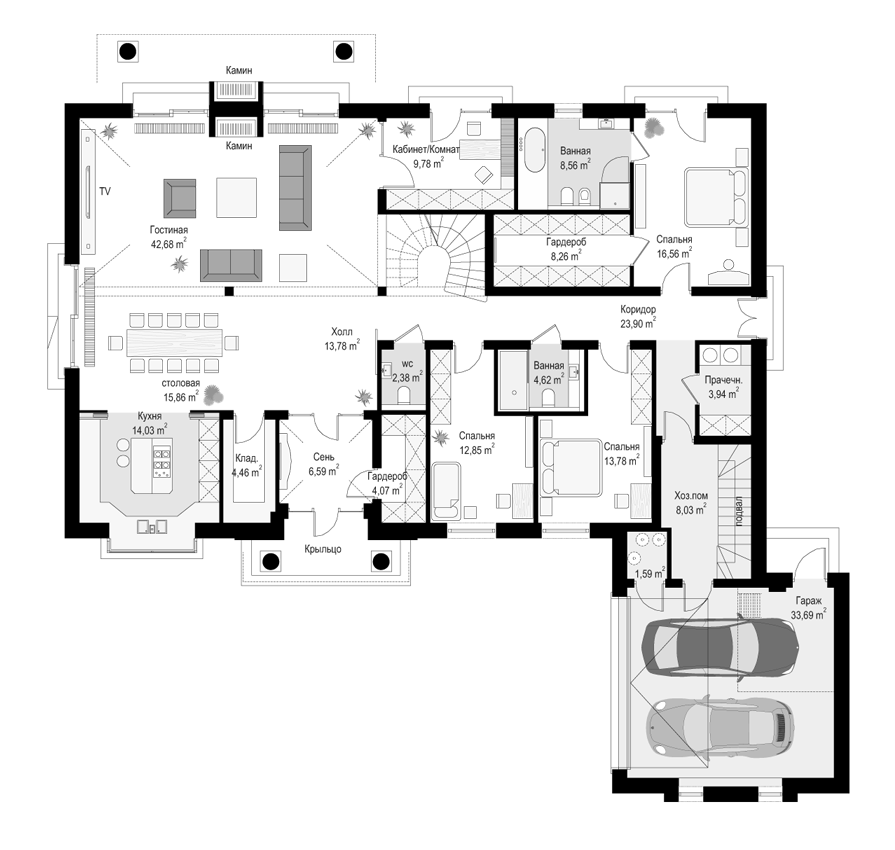 Планировка проекта дома №mp-288 proect_mp-288-pl1.jpg