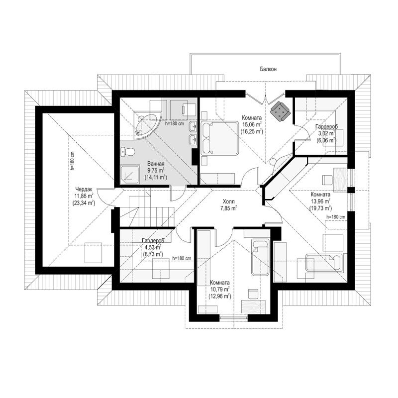 Планировка проекта дома №mp-335 proect_mp-335-pl3.jpg