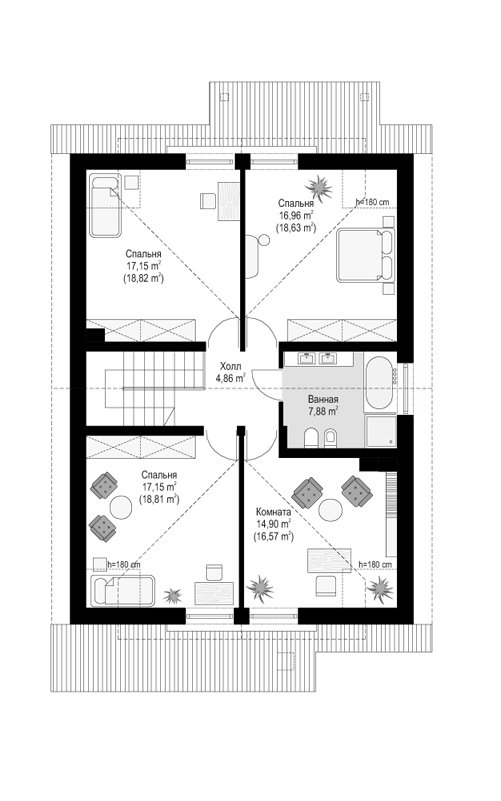 Планировка проекта дома №mp-419 proect_mp-419-pl1.jpg