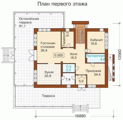 Планировка проекта дома №s-688-1k s-688-1k-p1.gif