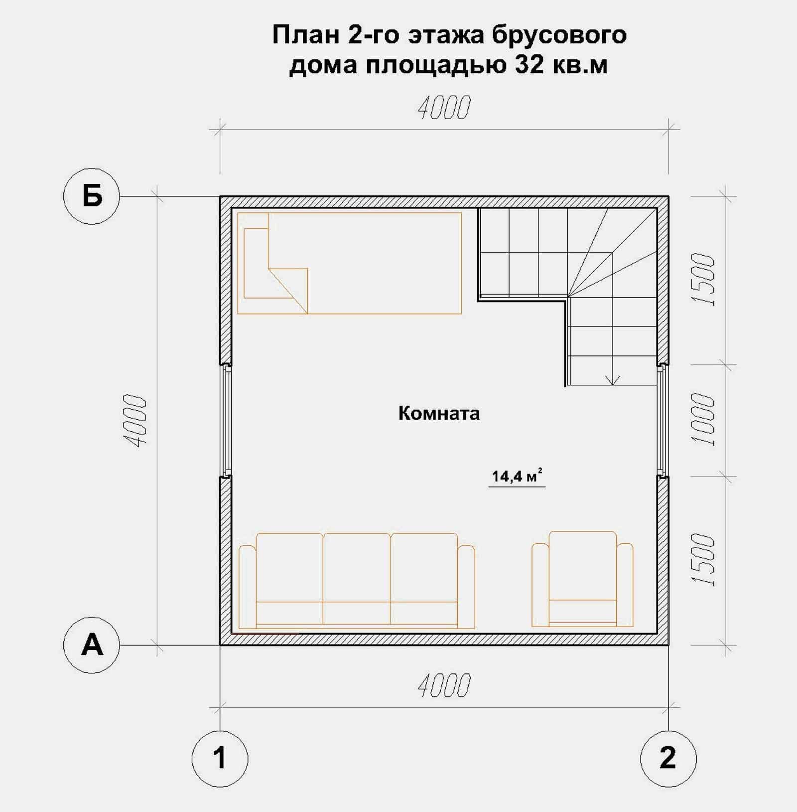 дом 4 на 4 двухэтажный планировка