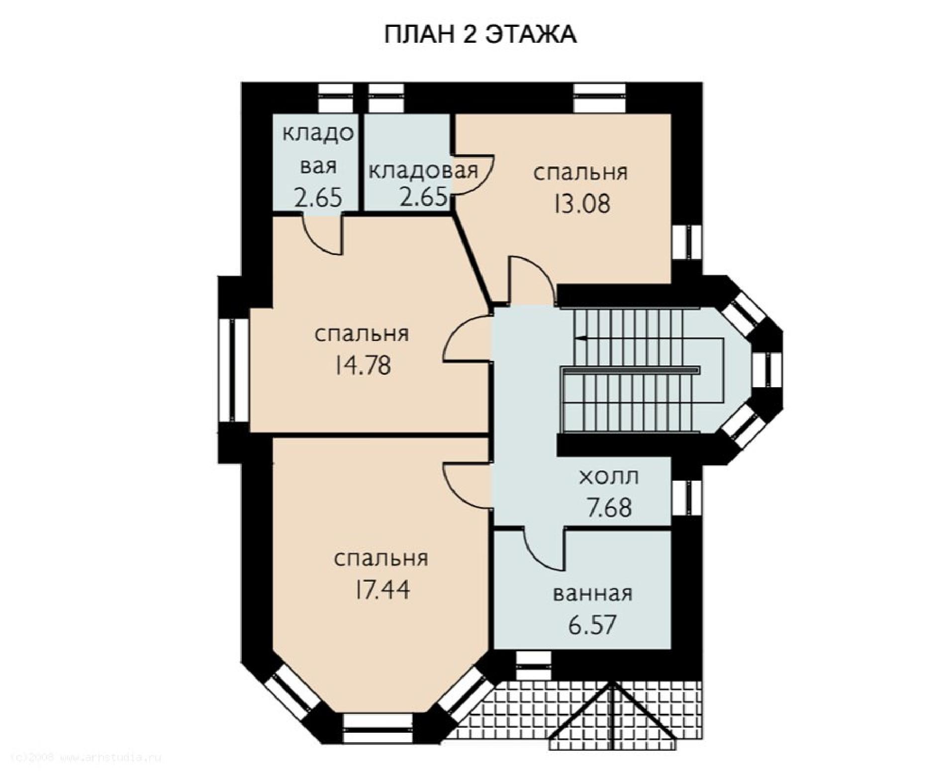 Планировка проекта дома №197-77 197-77_p2.jpg