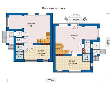 Планировка проекта дома №33-14 33-14_1.jpg
