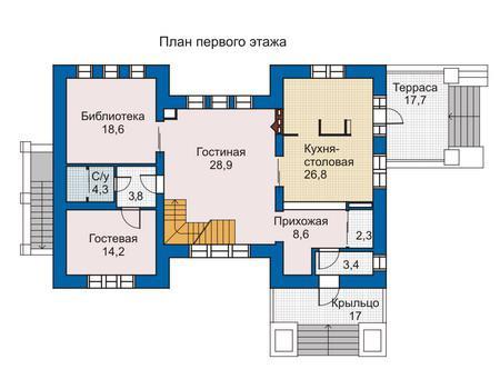 Планировка проекта дома №33-68 33-68_1.jpg