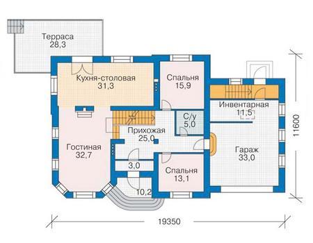 Планировка проекта дома №35-91 35-91_1.jpg