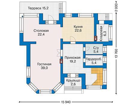 Планировка проекта дома №40-94 40-94_1.jpg