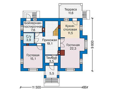 Планировка проекта дома №42-72 42-72_1.jpg