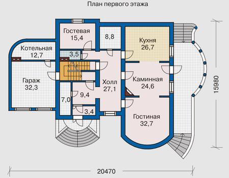 Планировка проекта дома №50-74 50-74_1.jpg