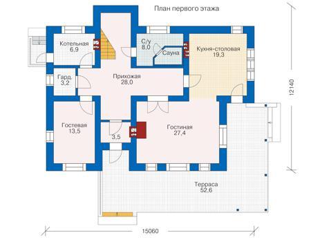 Планировка проекта дома №52-45 52-45_1.jpg