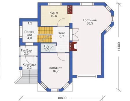 Планировка проекта дома №54-64 54-64_1.jpg