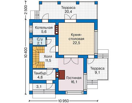 Планировка проекта дома №58-49 58-49_1.jpg