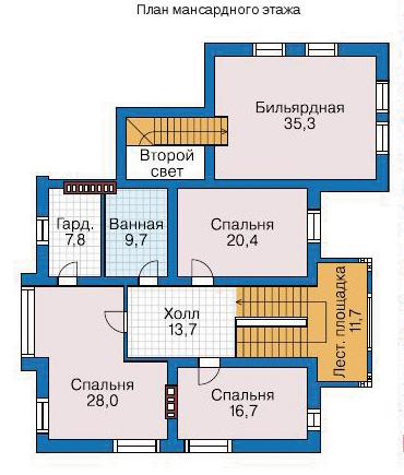 Планировка проекта дома №58-99 58-99_p2.jpg