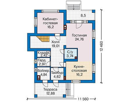 Планировка проекта дома №60-05 60-05_1.jpg