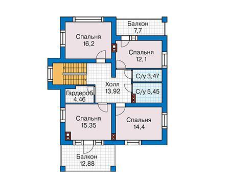 Планировка проекта дома №60-05 60-05_2.jpg