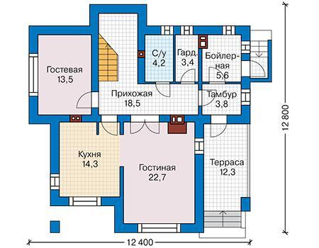 Планировка проекта дома №60-16 60-16_1.jpg