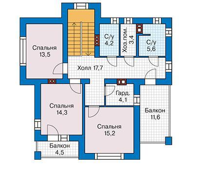 Планировка проекта дома №60-16 60-16_2.jpg