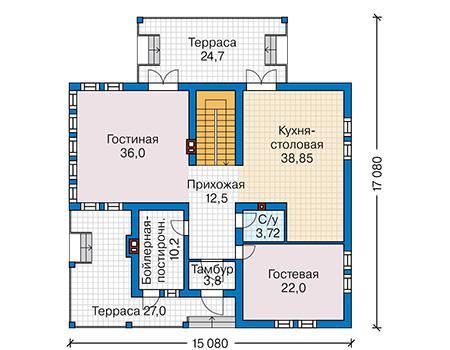 Планировка проекта дома №60-43 60-43_1.jpg