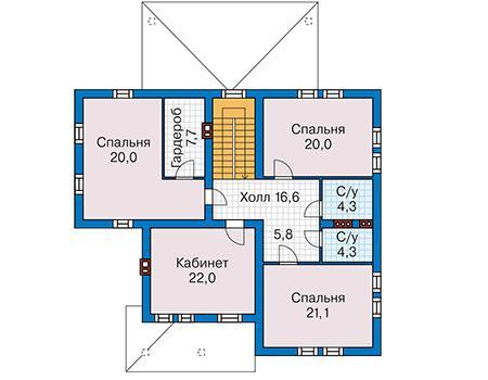 Планировка проекта дома №60-43 60-43_2.jpg